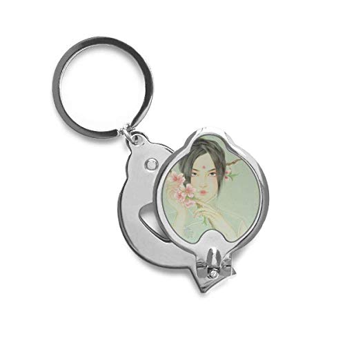 Aquarelle ongle cutter avec motif fleur de pêcher pour manucure maison