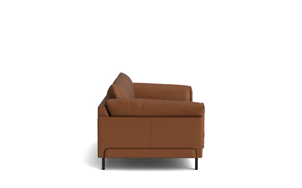 Image of LEGACY OF COMFORT Zola 3 Seater Sofa Three Seater Sofa Leather for Living Room Hotels and Offices (Caramel)