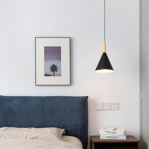 Lámpara colgante de comedor macarrón con diseño cónico e iluminación ajustable E27 6