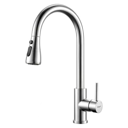 Ibergrif Grifo Cocina Extraible con 3 Modos, Grifo Fregadero Cocina Giratorio a 360 grados, Cold Start, Ahorro de Energía, Acero Inoxidable, M22137