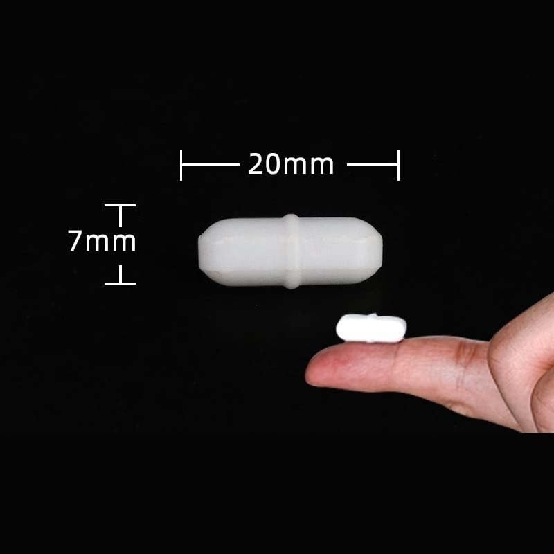 5 Stück PTFE Magnetrührstäbchen Set, Hitzebeständige Magnetrührer Rührstab für Labor & Haushalt, Typ A B C Rührfisch für Bechergläser, 3mm bis 20mm(B8*35mm)