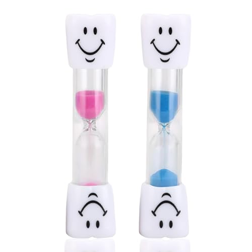 2 Stück Sanduhren Set Für Kinder,3 Minuten Sanduhr Zähneputzen Kinder,Bunter Zahnputzuhr Zahnputz Timer,Pink+Blue,Kreative Geschenke,Sanduhr-Timer Für Klassenzimmer,Zuhause,Küche,Büro Und Spiel-time