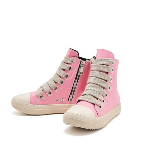 Image of Womens High Top Sneakers Jumbo Lace-up Platform Comfort Trainers Thick Soles Walking Casual Shoes