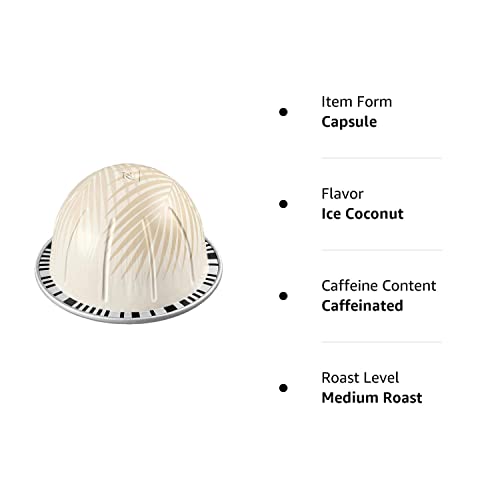 Limited Edition! Nespresso Vertuoline Tropical Coconut Flavor Over Ice Coffee Plus A Sample One Piece Of Ice Leggero, Plus 1 Piece Of Dark Chocolate Raspberry Squares, For Your First Cup Of Coffee #TOP1