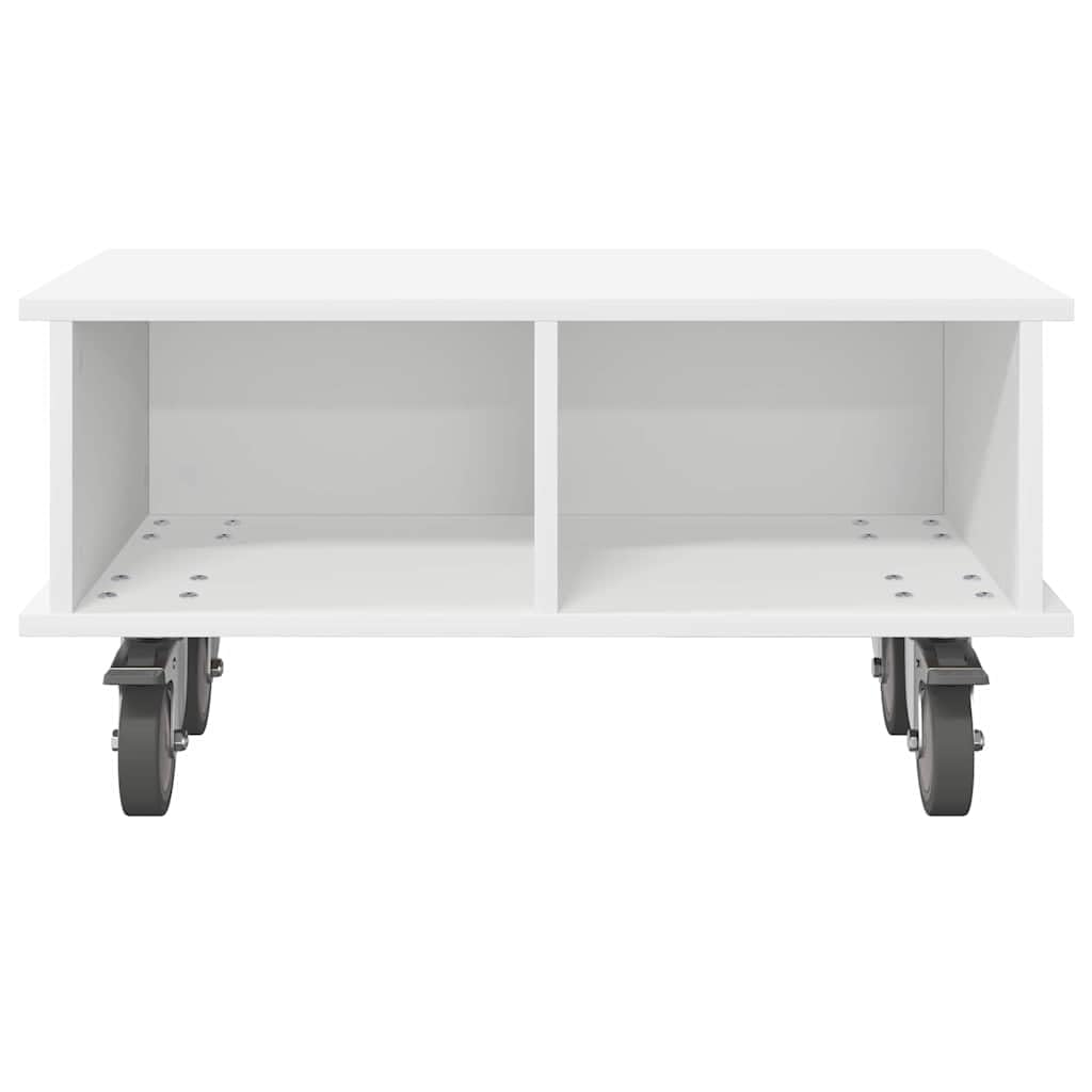 Mobile TV bianco in legno 68,5 x 35 x 35 cm con spazio e gestione dei cavi, mobile basso moderno per soggiorno, home theater, gaming e stoccaggio