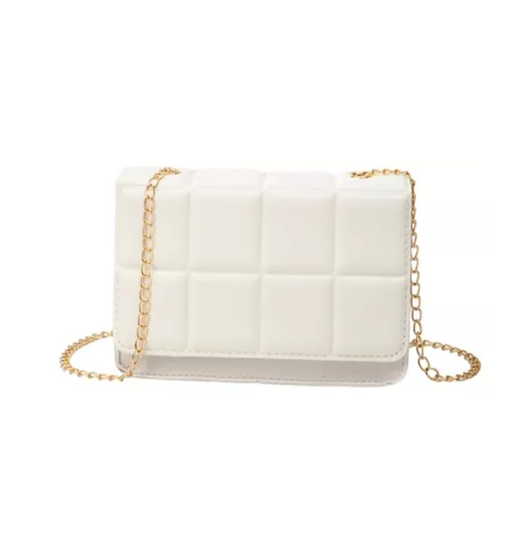 Bolsinha Feminina LukeSports Grade de Quadrados Mini Bolsa (Branco)