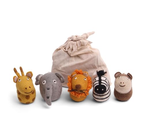 Figurines d'animaux en feutre Gry & Sif : déco safari écoresponsable pour étagère enfant