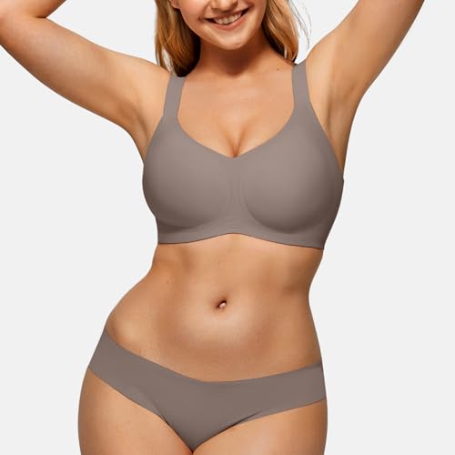 Image of LetsJoli Wireless Bras for Women No Underwire Full Coverage Push Up Bra Support Plus Size Bras for Older Women Bralettes