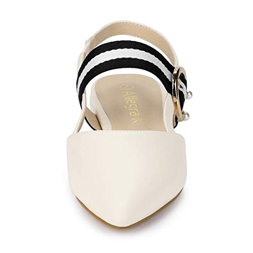 Allegra K Women's Pointed Toe Slingback Flat Mules3