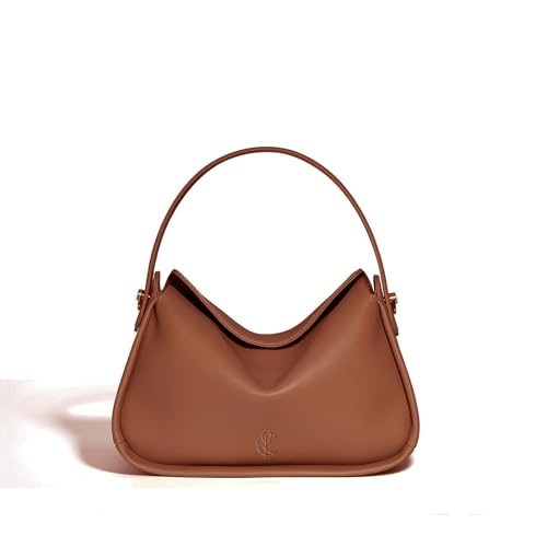 Luxurious Genuine Leather Handbags for Women - Chic and Sleek Design with Magnetic Flap, Versatile and Trendy Purse - Perfect Bags for Women Seeking Elegance and Functionality (brown)