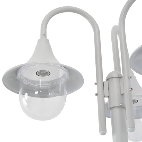 Farolas de jardín para iluminar patios oscuros con aluminio blanco 3