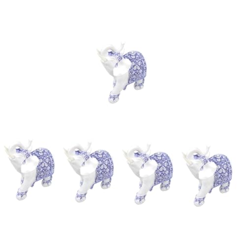 Statues d'éléphants objets déco et figurines animaux bleu pour la maison - 2