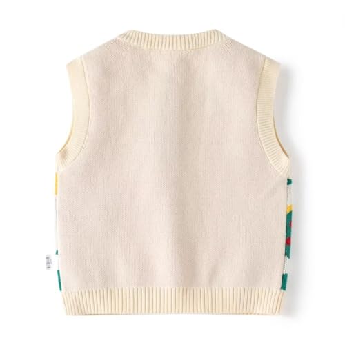 Little Boy Heart Striped Sweater Vest,Baby Girl Khaki Knit Waistcoat,Toddler Top2