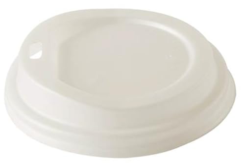 Couvercle CPLA blanc gobelet 8-9 oz jetable biodégradable pour boisson chaude - 2