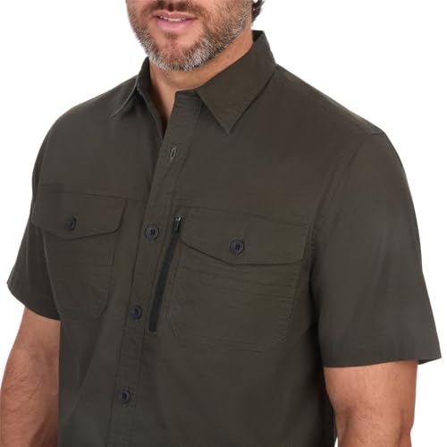 Coleman Men's Short Sleeve Stretch Ripstop Utility Shirt - Button Down Outdoor Work Shirts for Men2