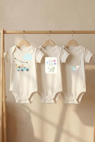 Organik%100 Pamuklu 3'lü Set Sevimli Bebek Baskılı Kısa Kollu…