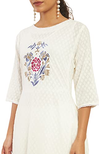 Image of Soch Women's Cotton Blend Regular Fit Solid Regular Kurta Dress Shirt