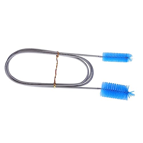 BESPORTBLE ナイロンブラシ ボトル 空気 ダブル ホースパイプ 蛇 ーナー 水槽ポンプ ネット 液体 魚 ケトル フィルター アンブロッカー 航空管 クレンザー 穴 ステンレス鋼 Blue