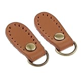 LoveinDIY 2X PU Leather Zip Puller Leather Zipper Tags Fixer Pull Replacement Zipper Heads Leather Zip Pendant Puller for Luggage Handbags Bags Trouser Jacket, Brown