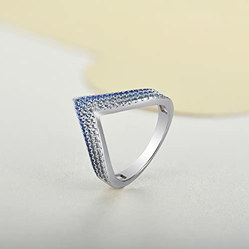 Starchenie Sterling Silver Cubic Zirconia Curved Wedding Bands for Women Ring Enhancer Guard for Engagement Rings,Women Rings Sterling Silver size5-102