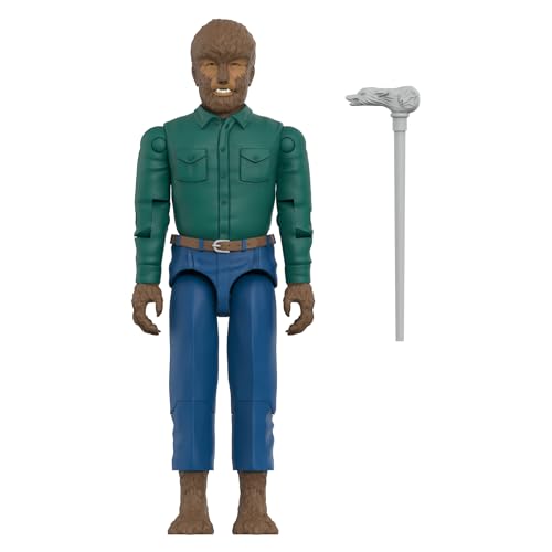 Image of Super7 Reaction+ Universal Monsters The Wolf Man - 3.75 inch The Wolf Man Action Figure with Accessory - Classic Horror Movie Collectibles and Retro Toys