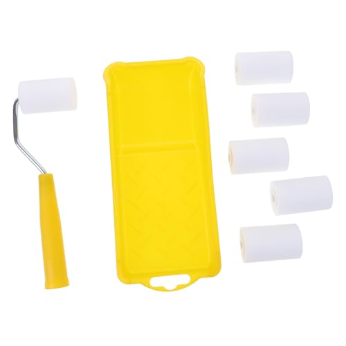 Happyyami ミニ塗装用ローラー点 軽量で使いやすい 泡フォームローラー ペイントトレイ付き 壁 窓枠 家具など大面積塗装向け 作業効率向上の