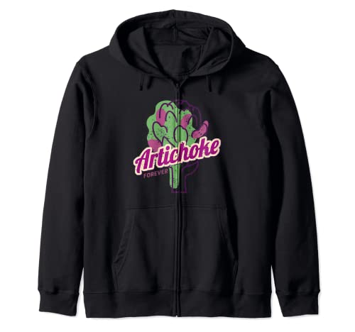 Carciofo Design vintage retrò per vegani e vegetariani Felpa con Cappuccio
