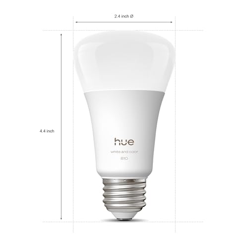 Image of Philips Hue Smart LED A19 Bulb 4-Pack, White Color Ambiance, E26 Base, 7.2W, Full Spectrum Light 1000K-20000K, 810 Lumens, Dimmable, Works with Alexa, Google,& Apple Home