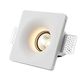BARCELONA LED - Downlight Led Cuadrado de Escayola Trimless. Plafón Empotrable con casquillo GU10 – Pintable, Lavable, Sin Marco – Iluminación Minimalista para Interior