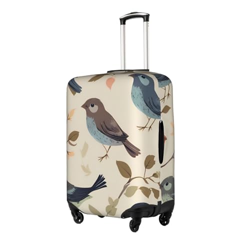 Bird Pattern Print Protective Suitcase Cover Washable Travel Luggage Protector with Concealed Zipper2
