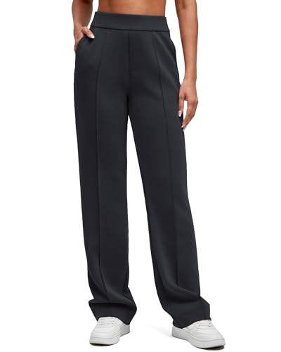 G4Free Smoofit Modal Soft Straight Leg Sweatpants for Women Elastic High Waist Casual Lounge Dress Pants with Pockets