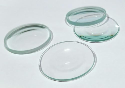 Image of WKM Optical Glass Lenses Set (4 pcs) - 50mm Double Convex & Concave Lenses | Polished Glass for Light Refraction, Ray Optics, Science Experiments & Educational Physics Lab Equipment