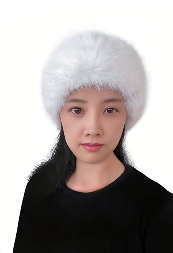Lina & Lily Women's Winter Headband Head Ear Warmer Long Pile Faux Fur (White) - Image 2