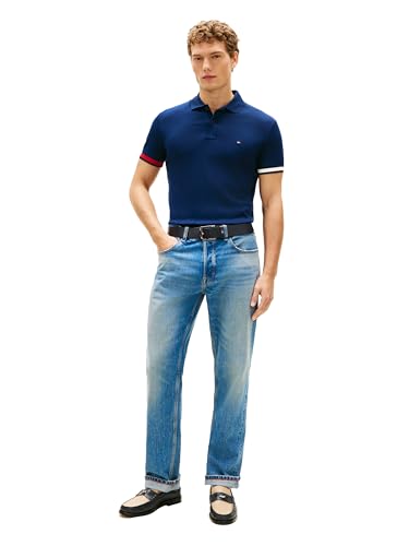 Image of Tommy Hilfiger Mens Short Sleeve Casual Polo Shirts in Regular Fit with Liquid Cotton