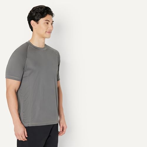Amazon Essentials Men's Slim-Fit Short-Sleeve Quick-Dry UPF 50 Swim Tee, Breathable Stretchable Fabric, Raglan Seams, Charcoal, X-Large - image 2