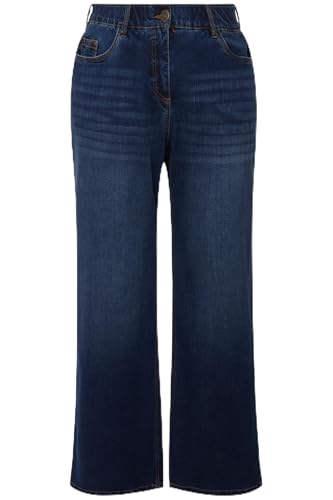 Ulla Popken Damen Jeans Mary, weites Bein, 5-Pocket-Schnitt, Komfortbund,...
