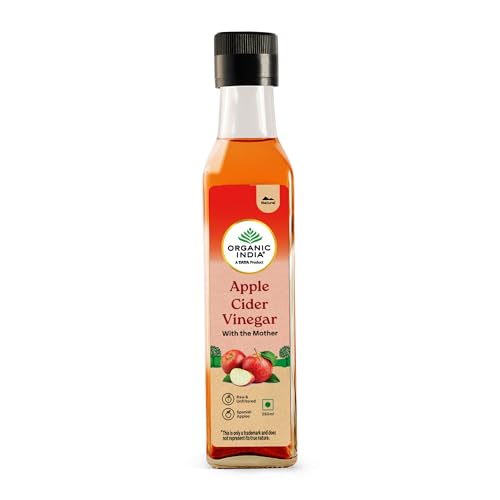 Image of Organic India Apple Cider Vinegar with Mother of Vinegar, 250ml | Raw and Unfiltered ACV |Lab tested on 250+ Parameters | Made from Spanish Apples | Imported from Spain