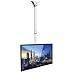 Mount-It Ceiling TV Mount Bracket, Fits 40 42 47 50 55 60 70 Inch Flat Panel Televisions, Adjustable Height Telescoping Tilt and Swivel, Mount on Vaulted Ceilings Up to VESA 600x400 (MI-509L), White