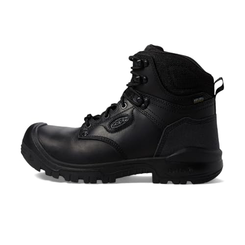 KEEN Utility Men's Independence 6' Leather Waterproof Composite Toe Work Boots, Black/Black, 7.5 EE