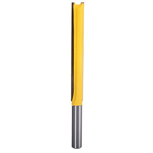 KATUR - KATUR Double Flute Straight Bits, Straight Router Bits, Woodworking Milling Cutter with 1/4 Inch Shank and 3/8 Inch Width (76mm Length)