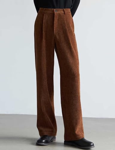 ONAXTDA Men's Corduroy Dress Pants Straight Leg Spring Fall Casual Long Trousers for Business Party2