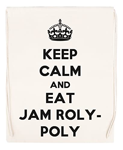 Keep Calm And Eat Jam Roly-Poly Sac de Sport à Cordon Beige Drawstring Sport Bag Cover