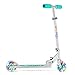 Beleev V1 Scooters for Kids 2 Wheel Folding Kick Scooter for Girls Boys, 3 Adjustable Height, Light Up Wheels for Children 4 Years and up (Aqua)