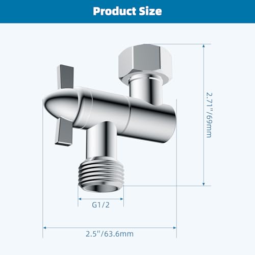 Hibbent All Metal Shower Head Elbow Adapter, 360 ° Adjustable Swivel Brass Showerhead Adapter for Fixed and Rain Showerhead, Stainless Steel Wall Mounted Shower Connector, Chrome - image 7