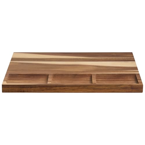 Planche à Découper en Bois d'Acacia avec Compartiments de Rangement
