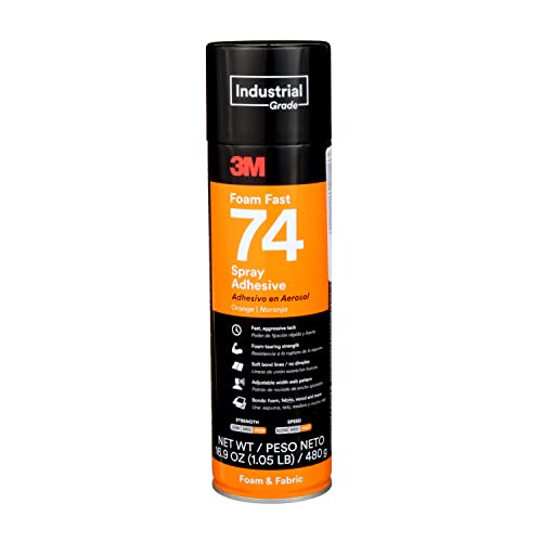 3M Foam Fast Spray Adhesive 74, Orange, 24 fl oz Can (Net Wt 16.9 oz) | High Strength Bonding, Fabric Adhesive, NOT FOR SALE IN CA AND OTHER STATES - image 1