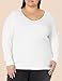 Amazon Essentials Women's Slim-Fit Layering Long Sleeve Knit Rib V-Neck Shirts (Available in Plus Size), Pack of 2, White, XX-Large