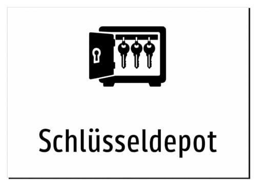 Schlüsseldepot – Aufkleber A5: 210x148mm – Mit Grafik und Text