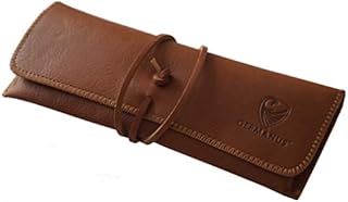 GERMANUS Leather Pencil Case Strap - Made in EU (Dark Brown)