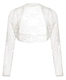 Rimi Hanger Womens Long Sleeve Cropped Lace Shrug Top Ladies Bolero Plus Size Cardigan Top White 3X...